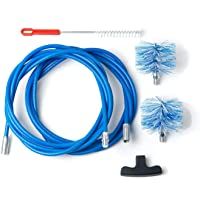 BARETTO Kit de limpieza para estufa de pellet - Extensión de 6 metros- curva máxima de 90 ° - 2 cepillos de nailon…